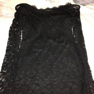 Off the shoulder black lace dress